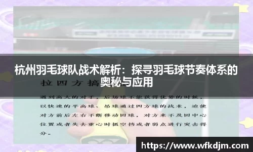 杭州羽毛球队战术解析：探寻羽毛球节奏体系的奥秘与应用